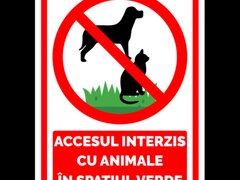 Indicator pentru accesul interzis cu animale in spatiul verde